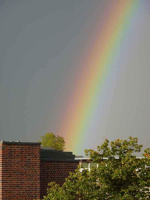 Regenbogen über der Stadt