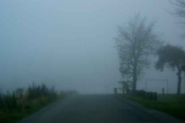 Landstraße im Nebel
