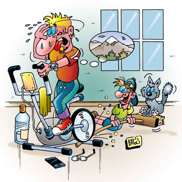 Auf dem Heimtrainer