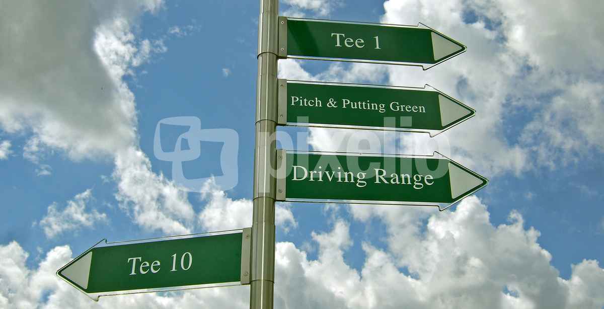 Golfplatz-Wegweiser