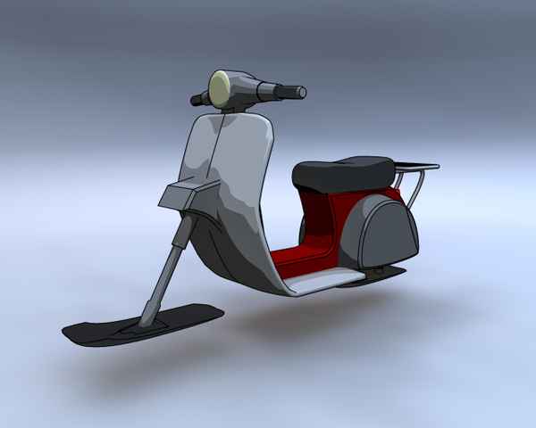 3D Schnee Vespa