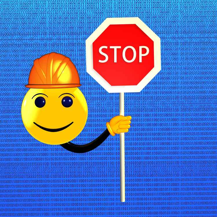 Smiley mit Stopschild