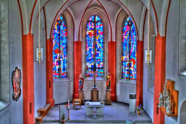 Bautzener Liebfrauenkirche von innen in HDR