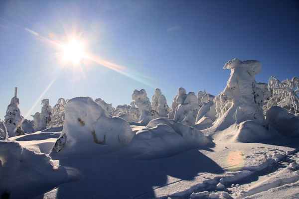Wintersonne auf dem Fichtelberg