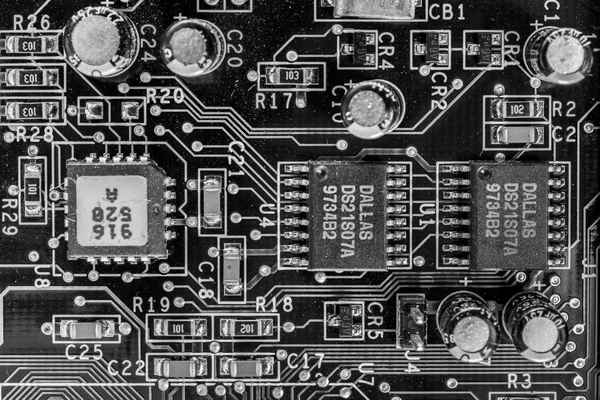 Platine schwarz/weiß (Circuit Board black/white)