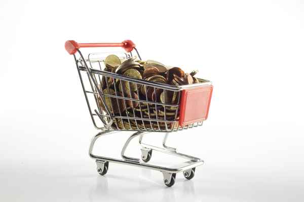 Einkaufswagen mit Kleingeld