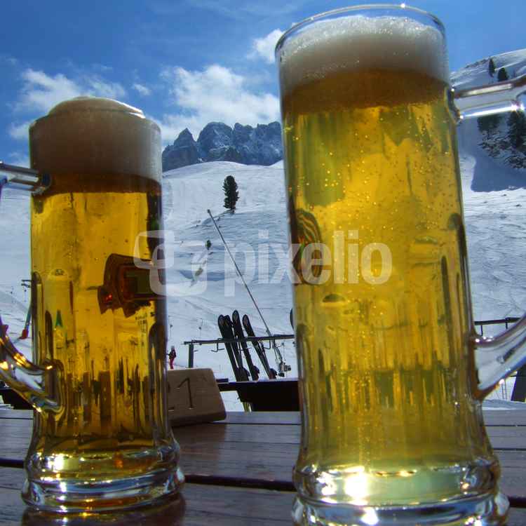 Dolomiten Skifahrn macht durstig