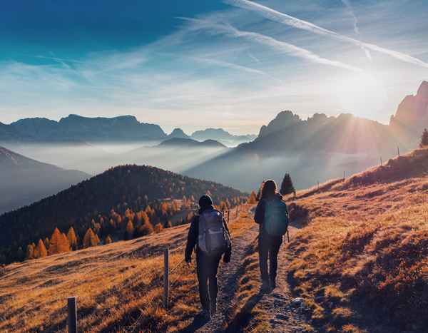 Abstieg von den Gipfeln