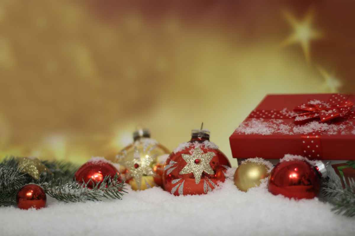 Weihnachtskugeln Hintergrund gold