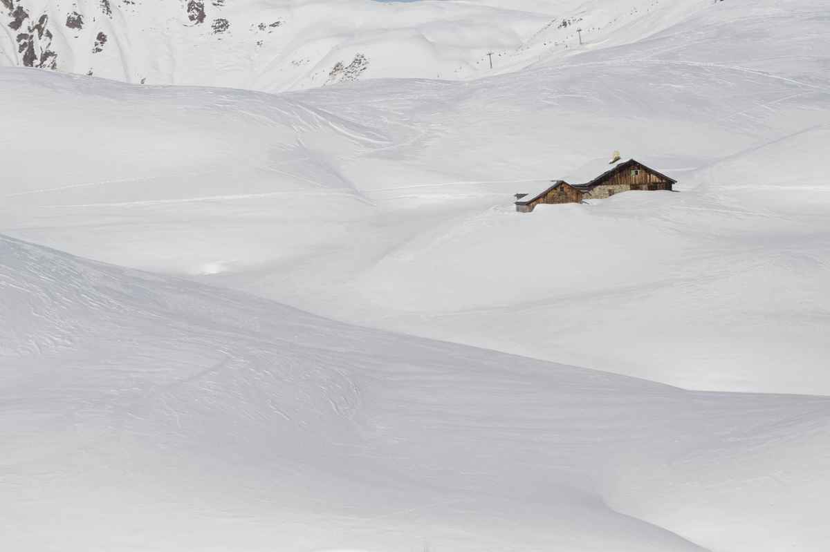Hütte im Schnee