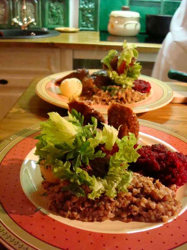 Rindfleischrouladen mit Zwiebelfüllung, Elbing, Polen