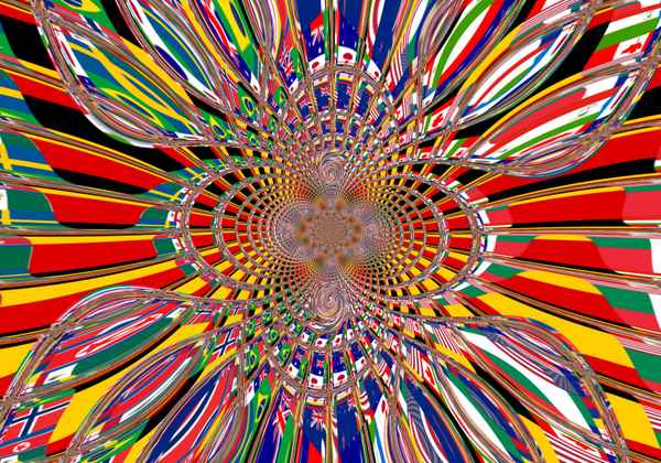 bunte Flaggen Kristall