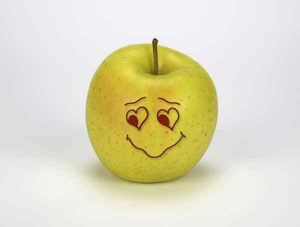 Apfel-Smiley „Verliebt“