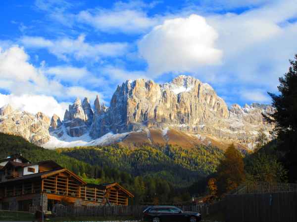 Blick zum Rosengarten in Südtirol