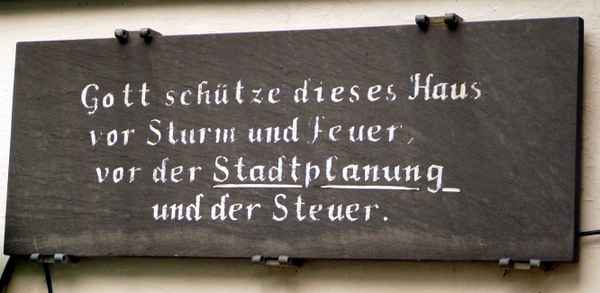 Segensspruch für ein Haus (Schutz vor Sturm, Stadtplanung, Feuer & Steuer)