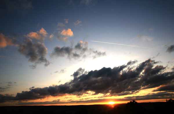 Letzte Sonnenstrahlen am Abend
