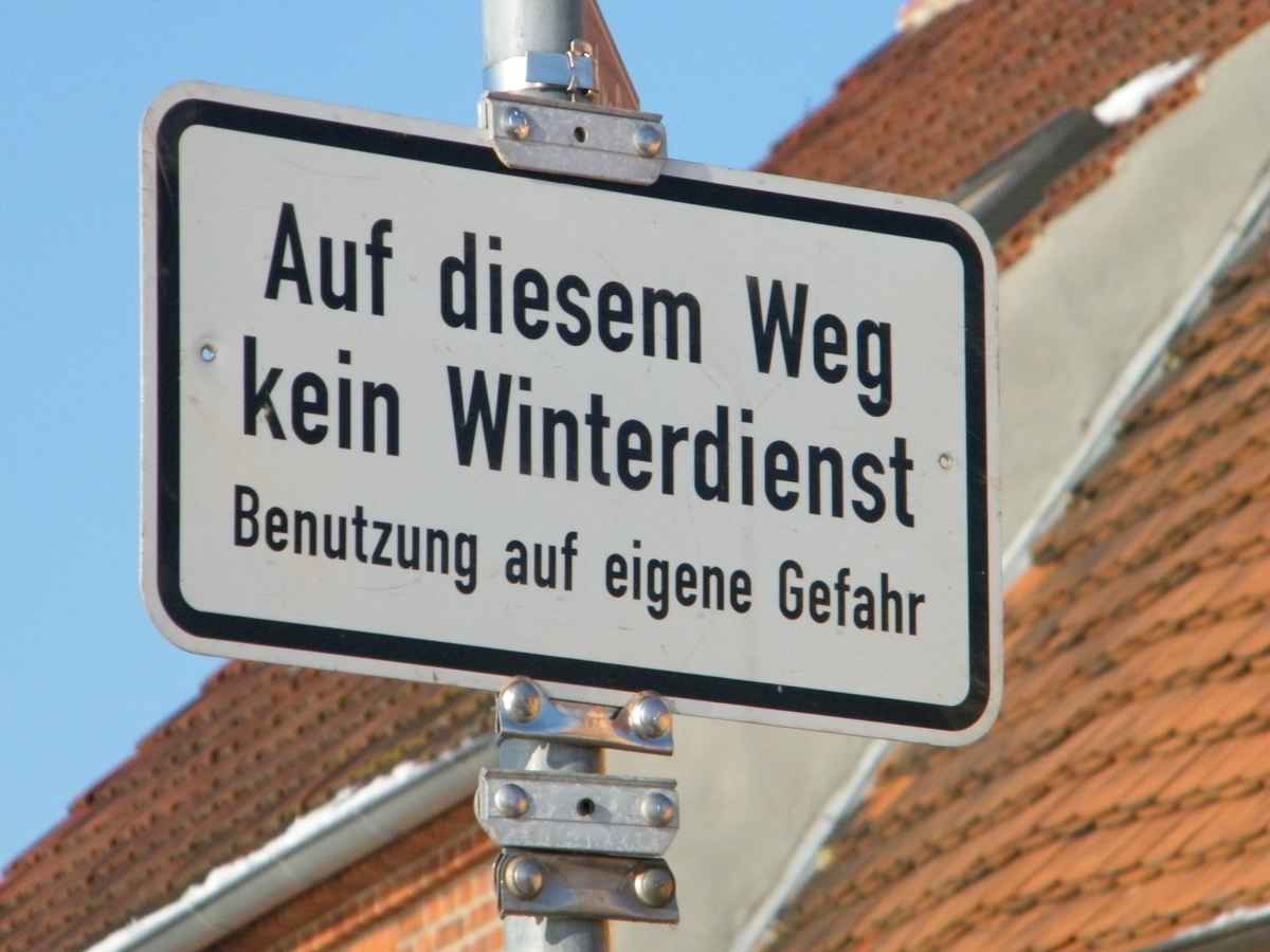 Kein Winterdienst!