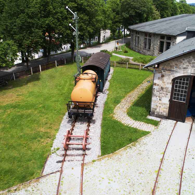 Vogelperspektive Bahnhof Bayerisch Eisenstein