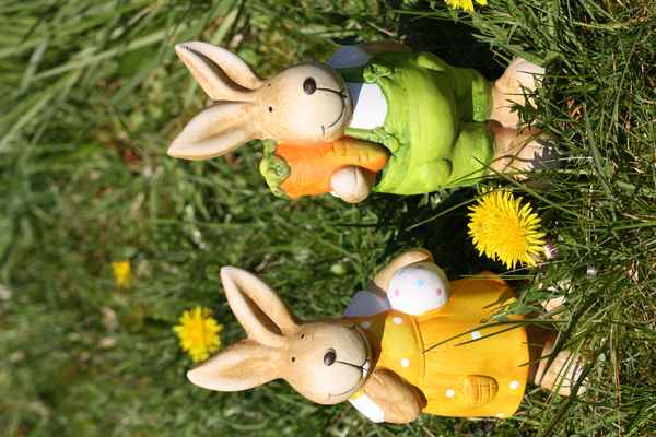 Zwei Osterhasen im Gras