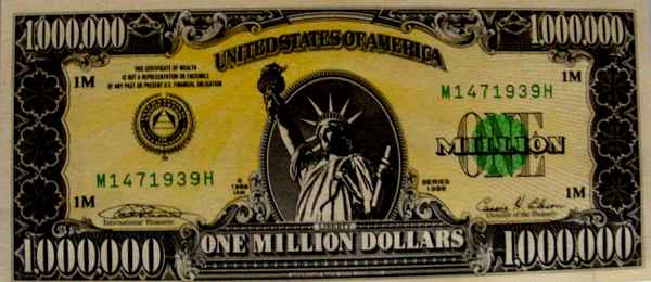 eine Million Dollar - 1.000.000.-- Dollar