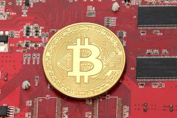 Bitcoin auf einer Platine