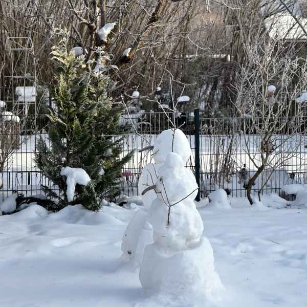 Zwei Schneem&auml;nner im Januar