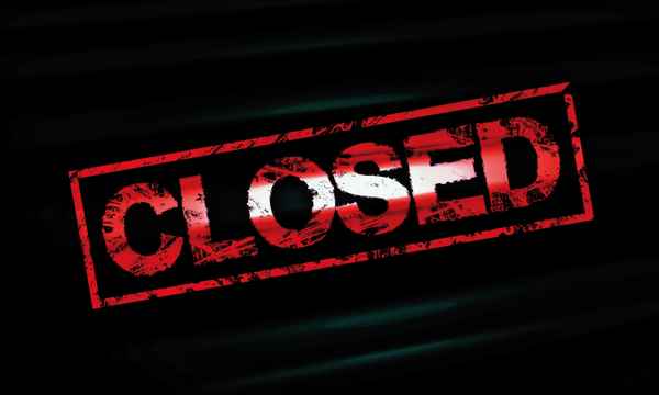 Closed Geschlossen Stempel Schild benutzt