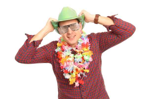 Typ mit Party-Hut