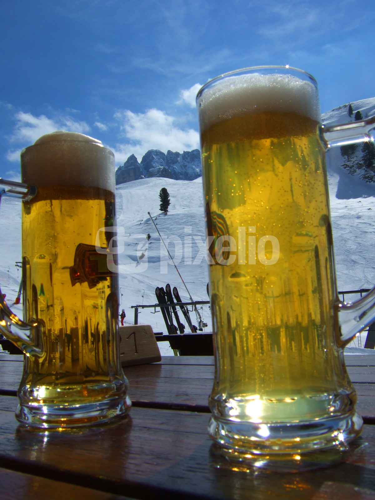 Dolomiten Skifahrn macht durstig