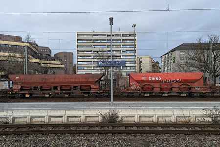 Bahnbaustelle - Schotterzug