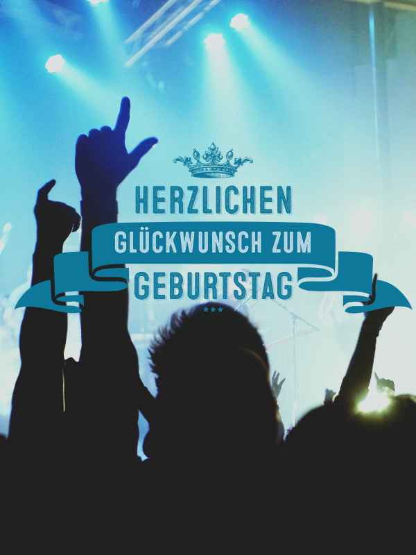 Geburtstags-Gl&uuml;ckw&uuml;nsche mit Party-Silhouette