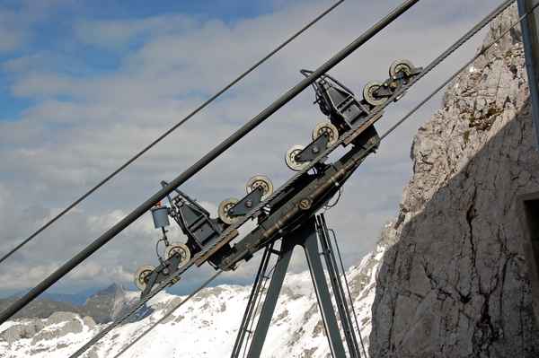 Karwendel-Seilbahn - Kabinen-Aufhängung - Bergstation