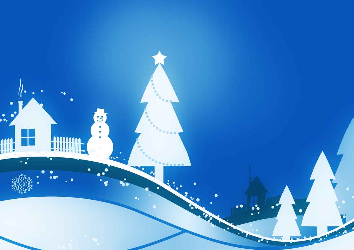 Winterlandschaft in blau