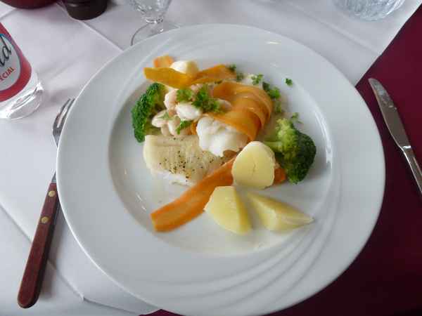 Fischmenü in einem Restaurant in Ilulissat  ( Grönland )