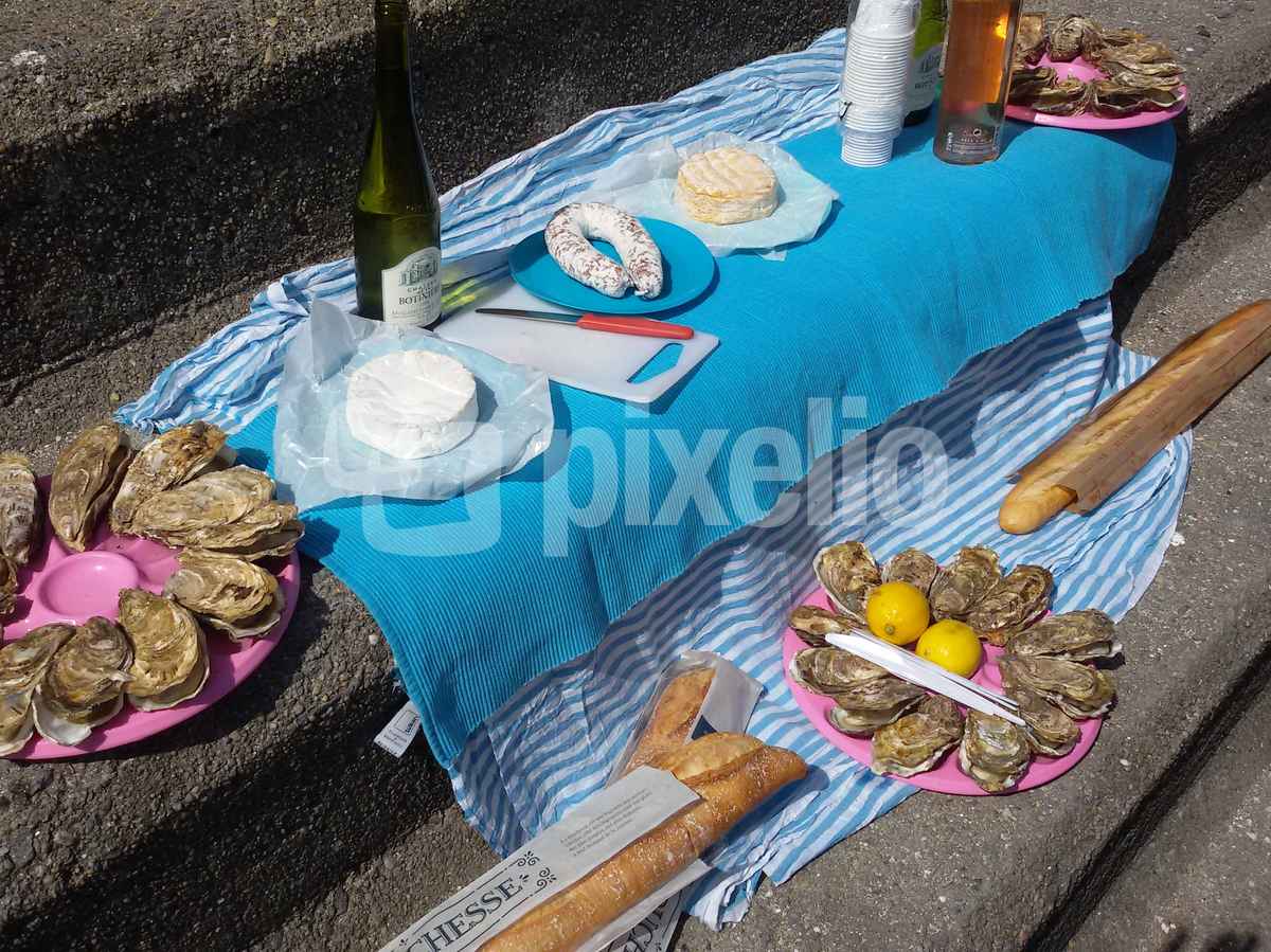 Picknick mit Austern in Frankreich