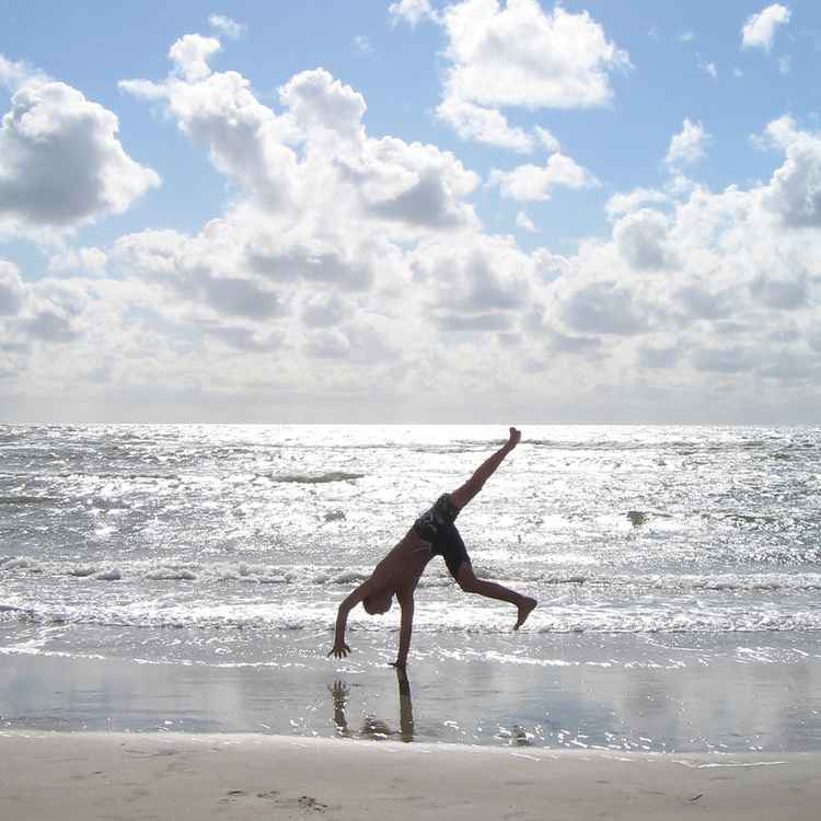 Radschlag am Strand