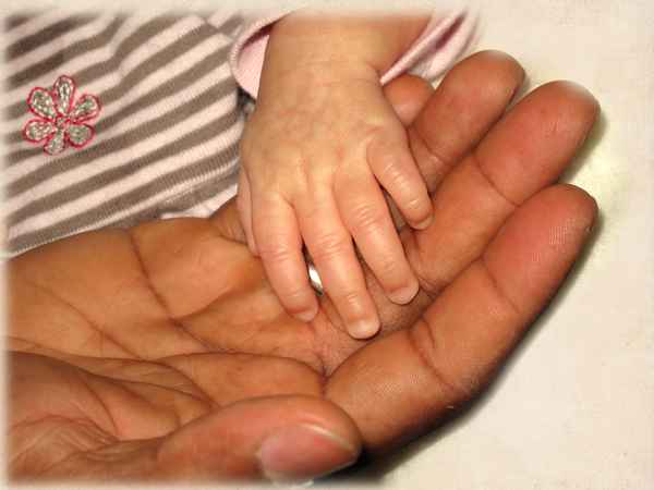 Kleine Hand und große Hand
