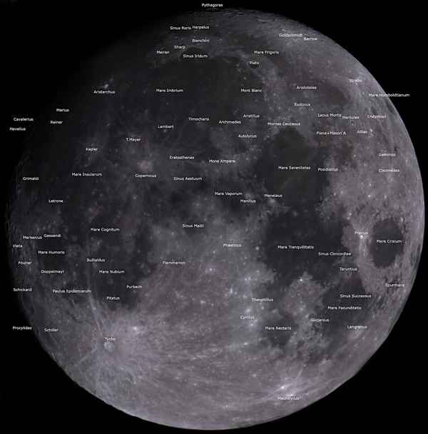 Mondbild aus 13 Videos mit Beschriftung