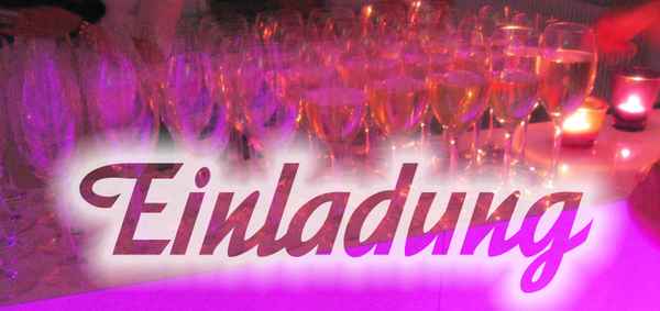 Einladung Gläser mit Schrift