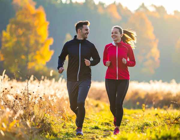 Sportliches Paar beim Joggen