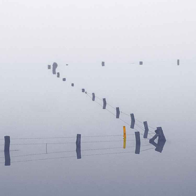 Hochwasser mit Nebel