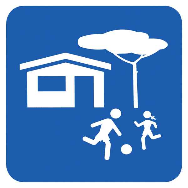 Hinweisschild spielende Kinder, Wohnzone