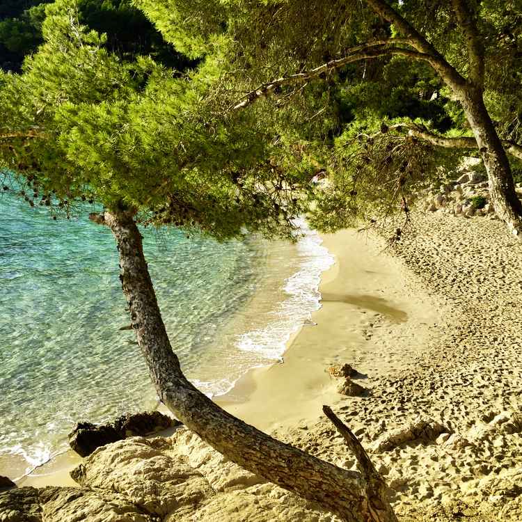 Einsame Bucht mit Sandstrand