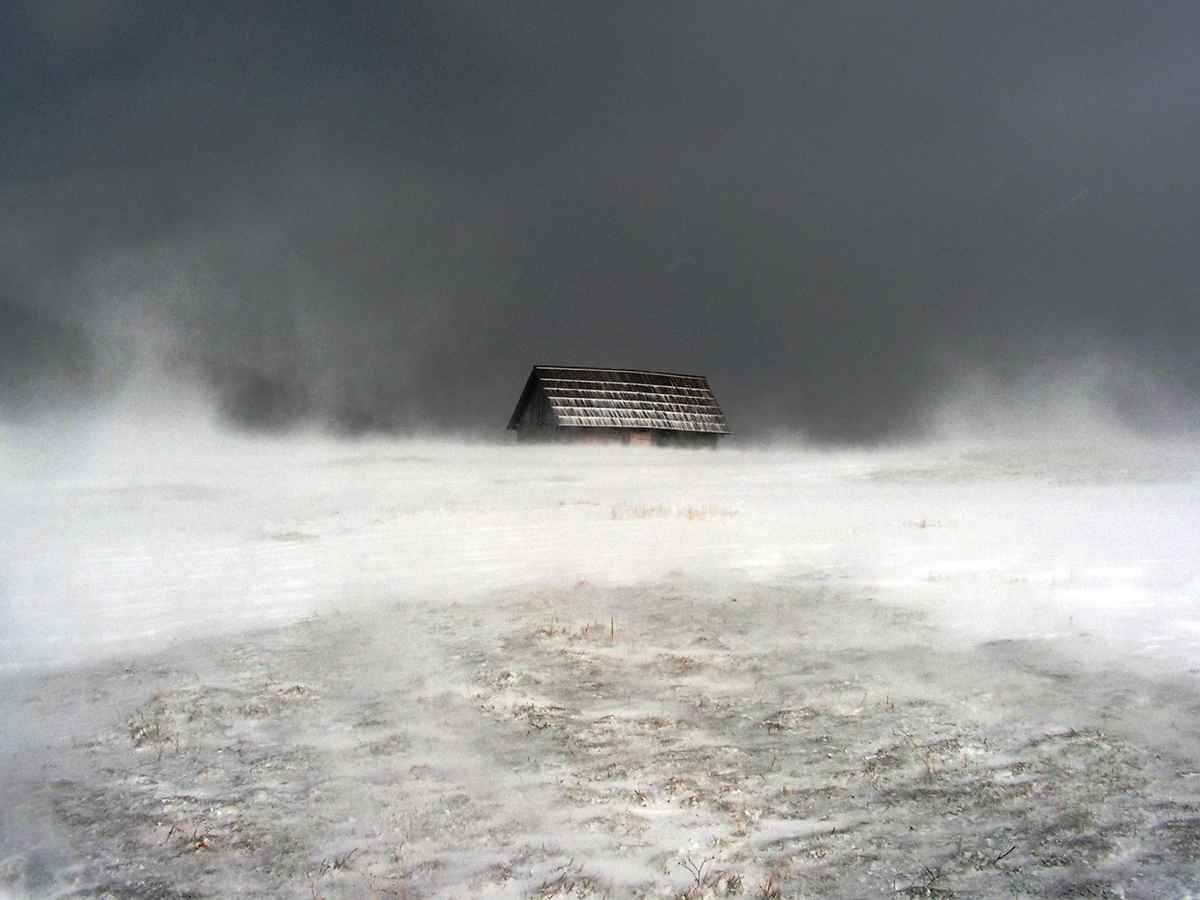 Schneesturm auf da Wagenbänk-Alm