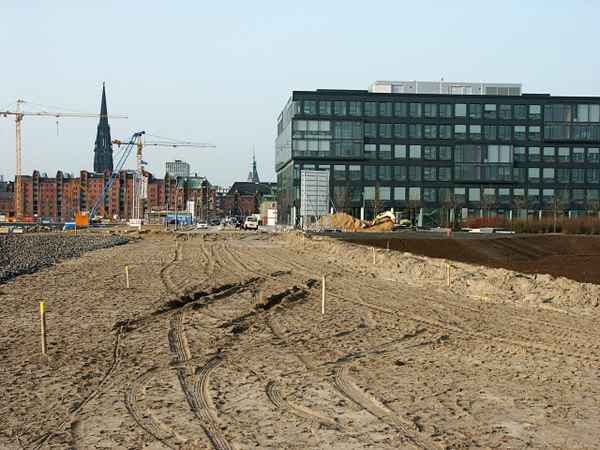 Strassenbaustelle  Großer-Grasbrook
