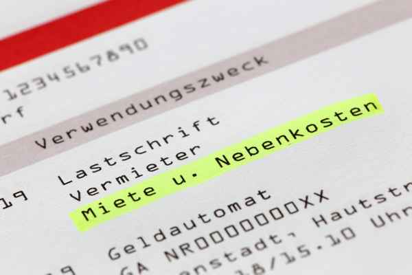Kontoauszug Miete u. Nebenkosten