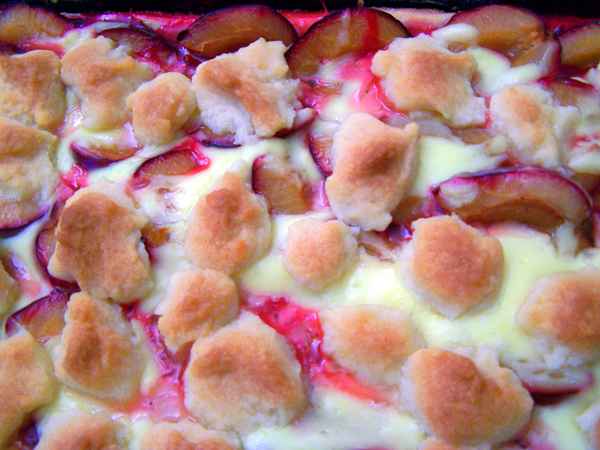 Selbstgebackener Pflaumenkuchen