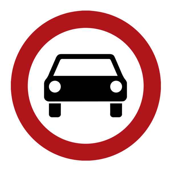 Verbotsschild: Verbot für Kraftwagen