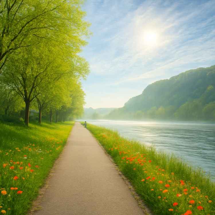 Wanderweg am Rhein
