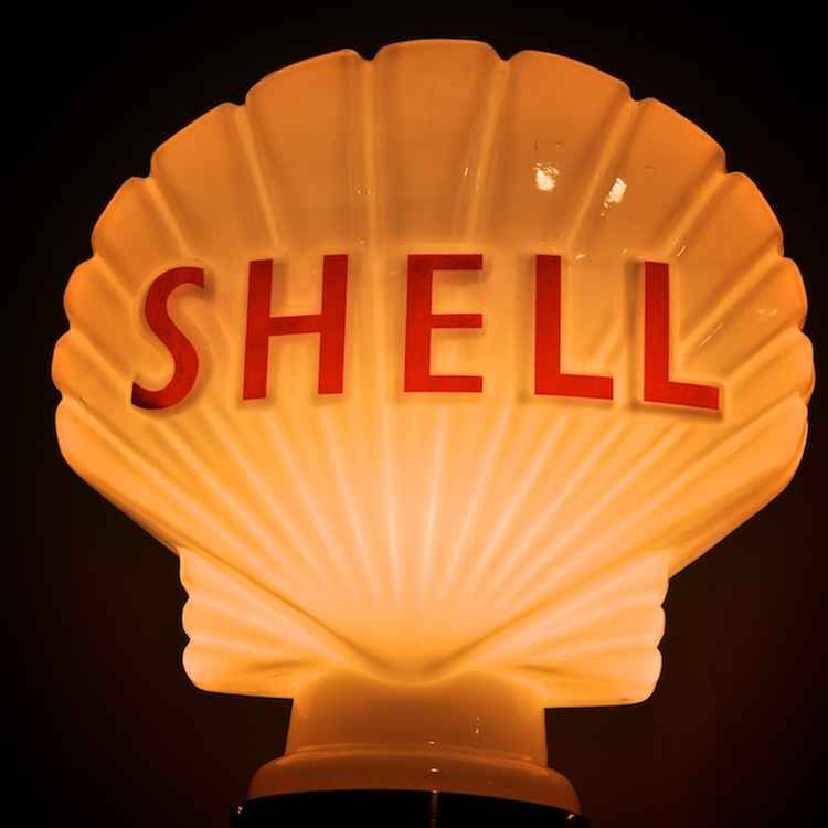 alte Werbe-Leuchte Shell